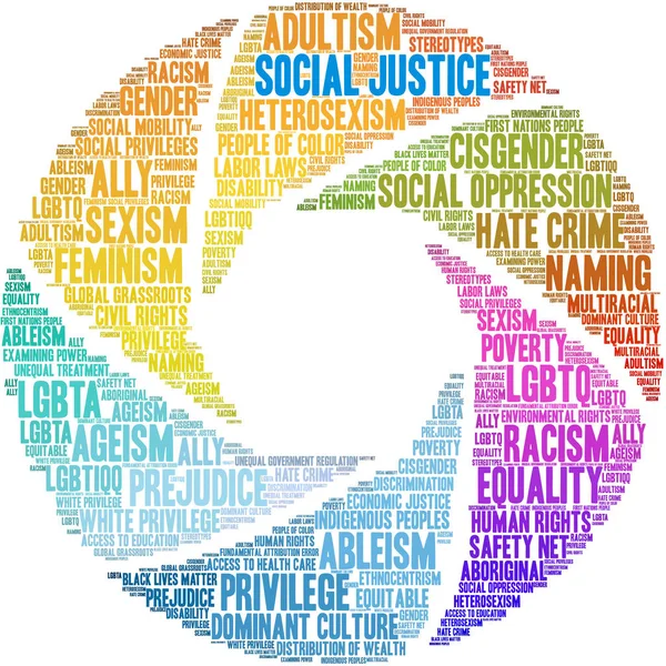 Justicia Social Word Cloud — Vector de stock