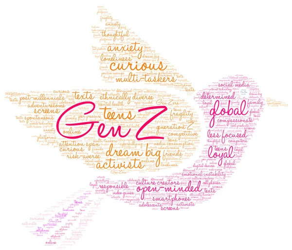 Gen Z Word Cloud — Stock Vector