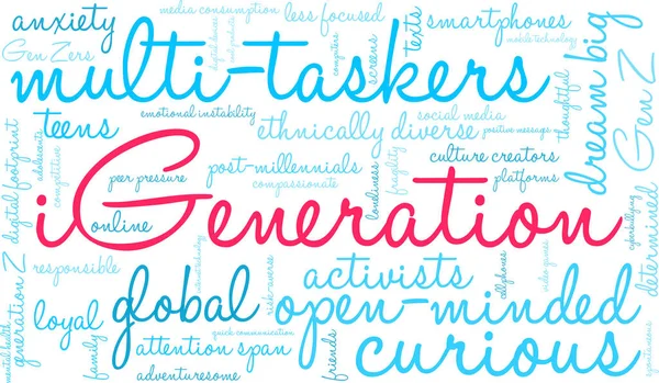 Nube de palabras de iGeneration — Vector de stock