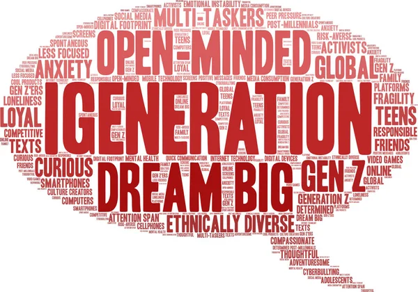 Nube de palabras de iGeneration — Vector de stock