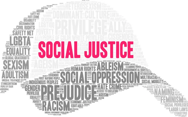 Giustizia sociale Word Cloud — Vettoriale Stock