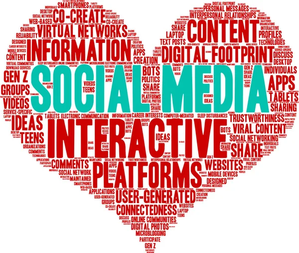 Nuvem de palavras de mídia social —  Vetores de Stock