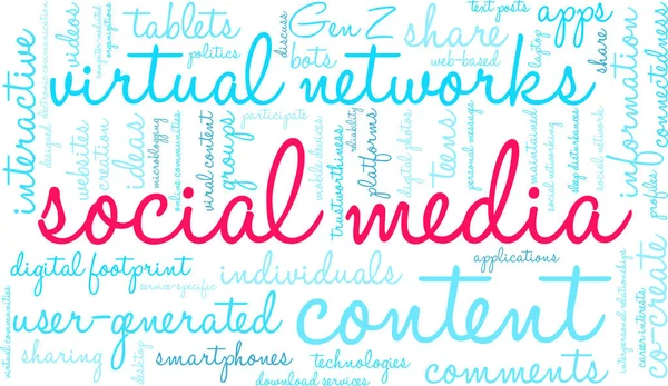 Κοινωνικών μέσων μαζικής ενημέρωσης λέξη σύννεφο — Διανυσματικό Αρχείο