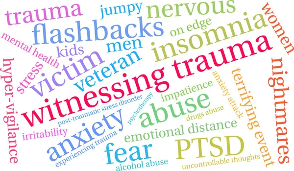 Testigo de trauma Word Cloud — Archivo Imágenes Vectoriales