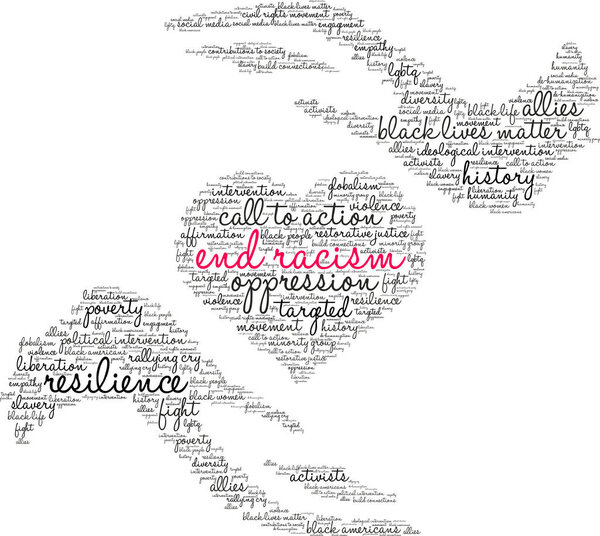 Слово "покончить с расизмом"
