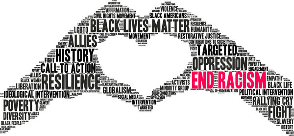 Слово "покончить с расизмом"
