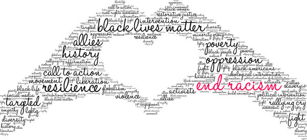 Слово "покончить с расизмом"
