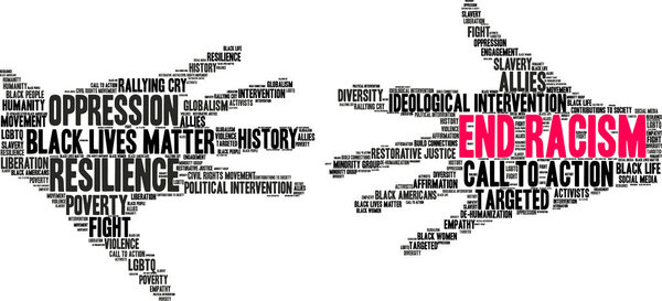 Слово "покончить с расизмом"
