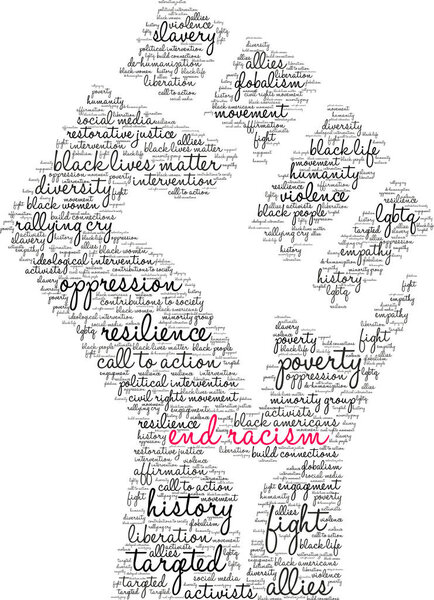 Слово "покончить с расизмом"
