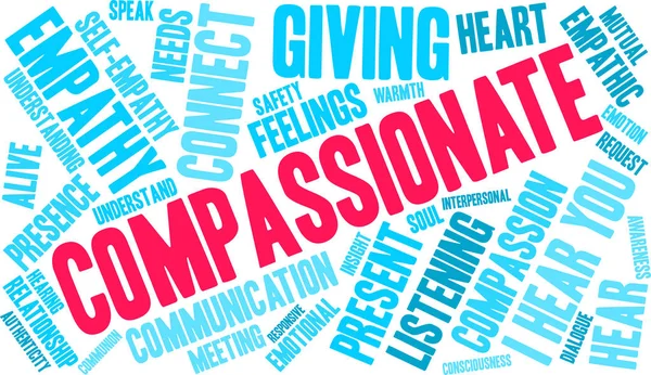 Word Cloud compassionevole — Vettoriale Stock