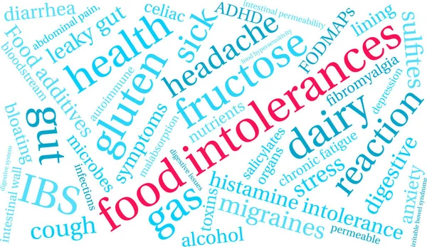 Intolerancias alimentarias Word Cloud — Vector de stock