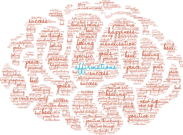 Afirmaciones Word Cloud — Vector de stock