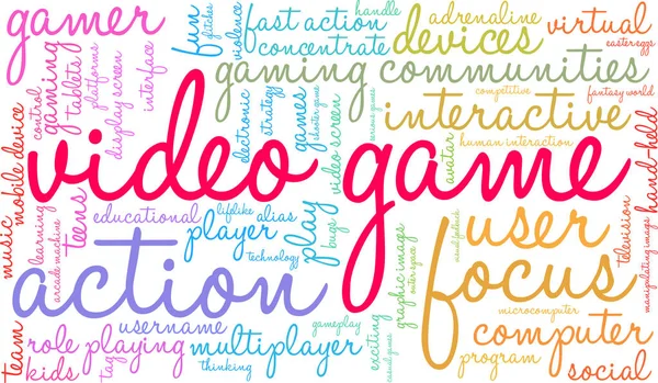 Jeu vidéo word cloud — Image vectorielle