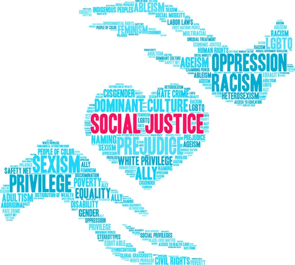 Justicia Social Word Cloud — Vector de stock