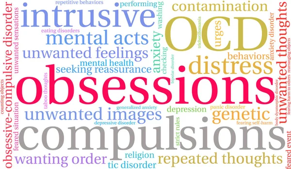 Obsessions Word Cloud — Stock Vector