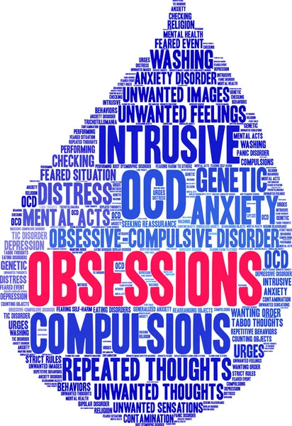 Obsesiones Word Cloud — Vector de stock
