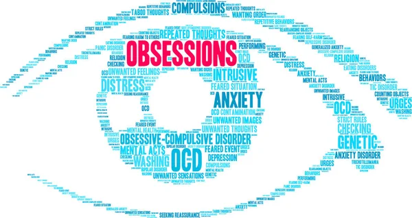 Obsesiones Word Cloud — Vector de stock