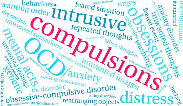 Compulsiones Word Cloud — Vector de stock