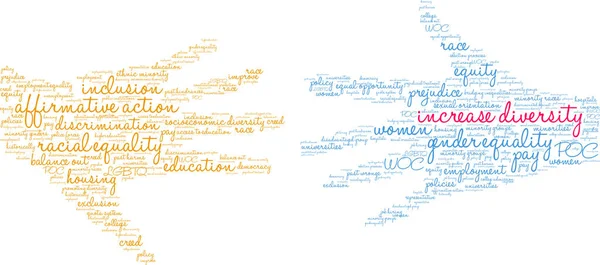 Aumentar la diversidad Word Cloud — Vector de stock