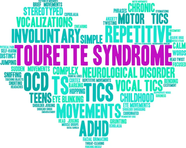 Síndrome de Tourette palabra nube — Vector de stock