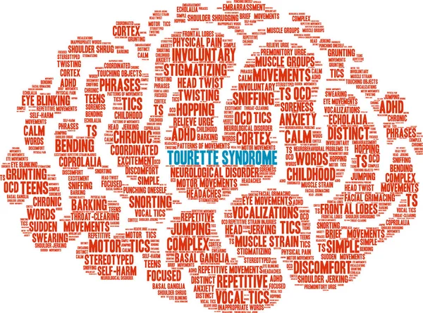 Síndrome de Tourette palabra nube — Vector de stock