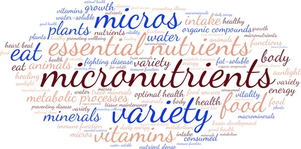 Micronutrientes Word Cloud — Vector de stock