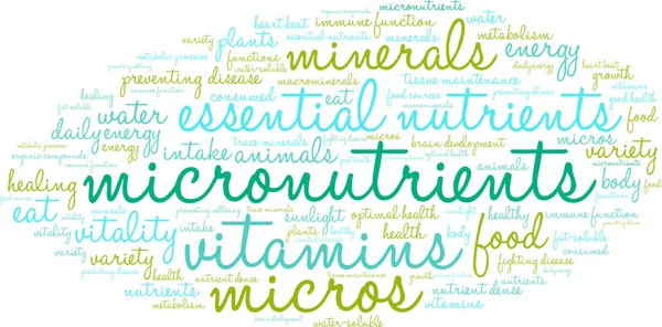 Micronutrientes Word Cloud — Vector de stock
