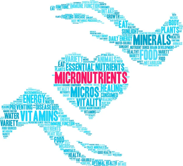 Micronutrientes Word Cloud — Vector de stock