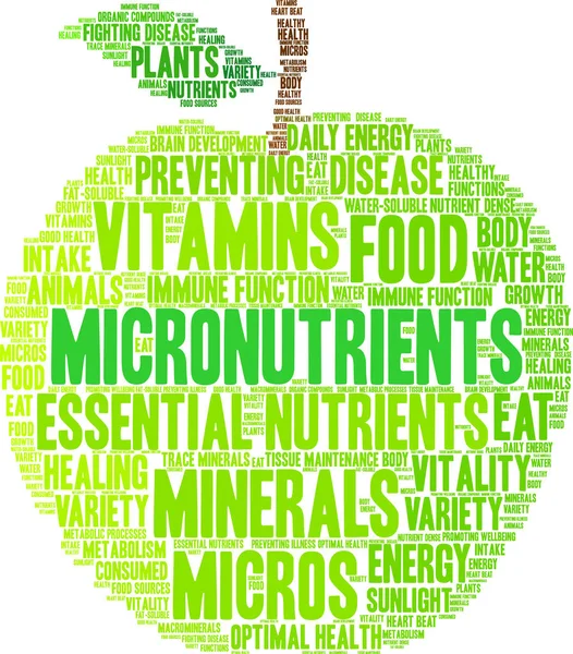 Micronutrientes Word Cloud — Vector de stock