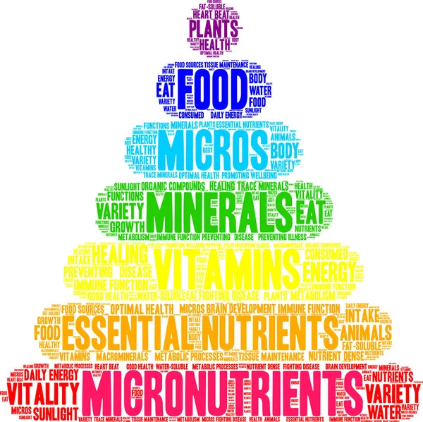 Micronutrientes Word Cloud — Vector de stock