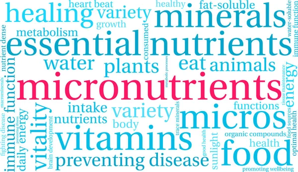 Micronutrientes Word Cloud — Vector de stock