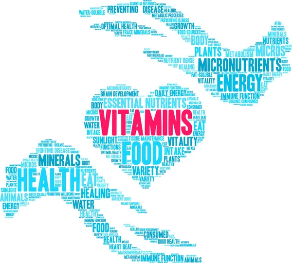 Vitaminer Word Cloud – stockvektor