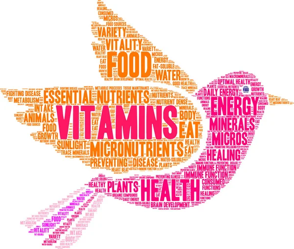 Vitaminer Word Cloud – stockvektor