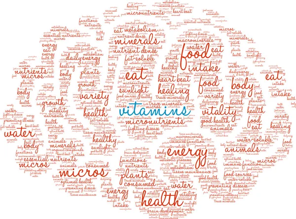 Vitamine Word Cloud — Vector de stoc