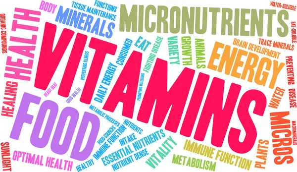 Vitaminer Word Cloud – stockvektor