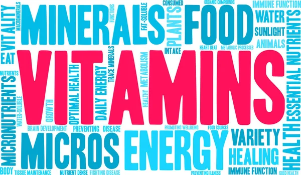 Vitaminer Word Cloud – stockvektor