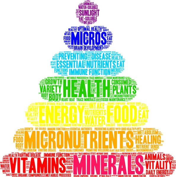 Minerales Word Cloud — Vector de stock