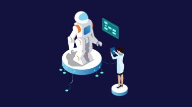 Yapay zekalı isometrik Robot