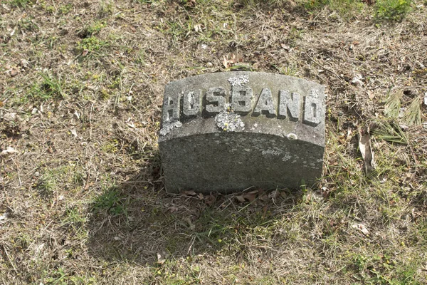 Gravestone Husband Concept Lost Spouse Widowness Getting Old Alone — Stock Photo, Image