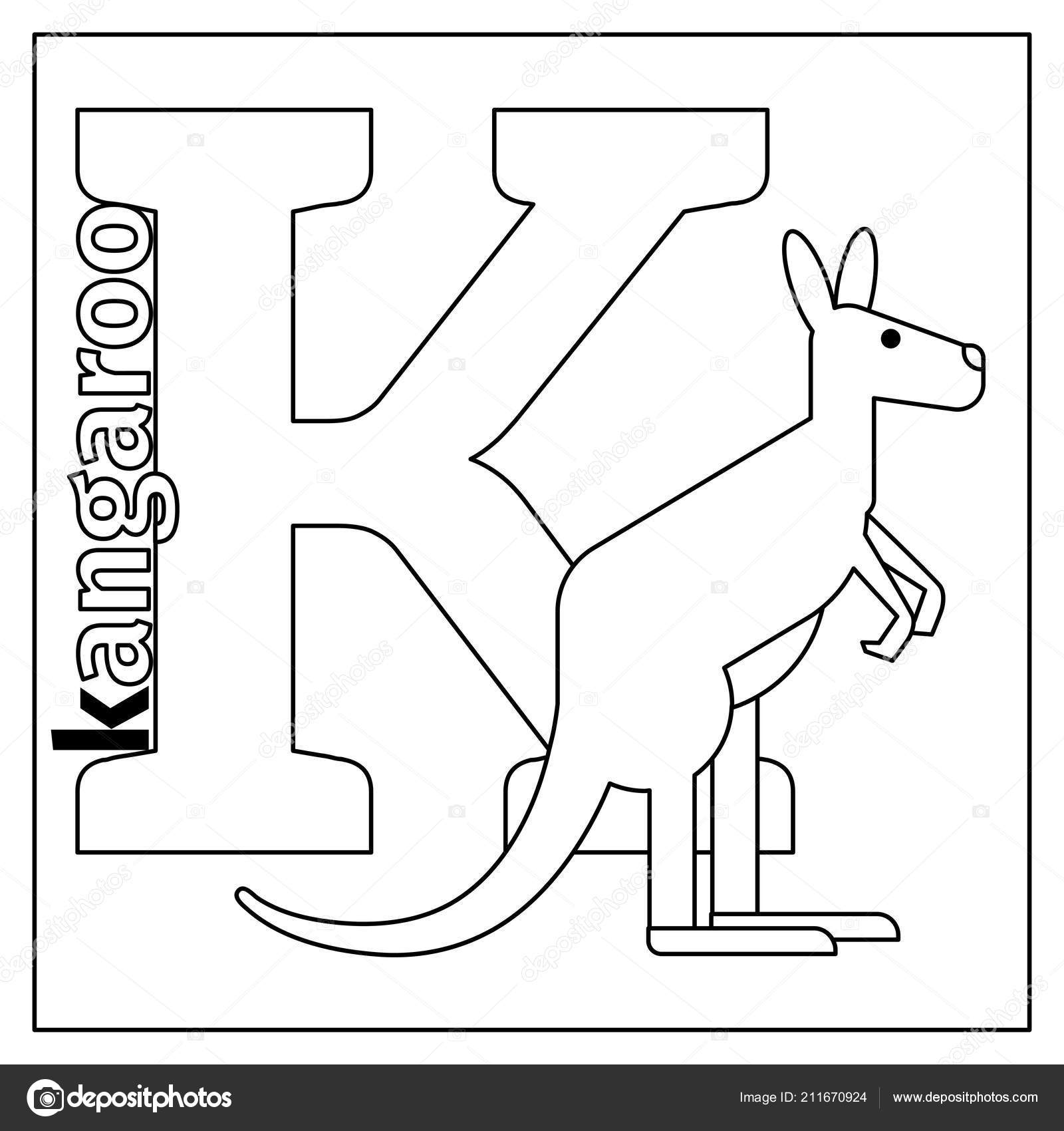 Kangaroo Picture To Color Kangaroo Letter K Coloring Page