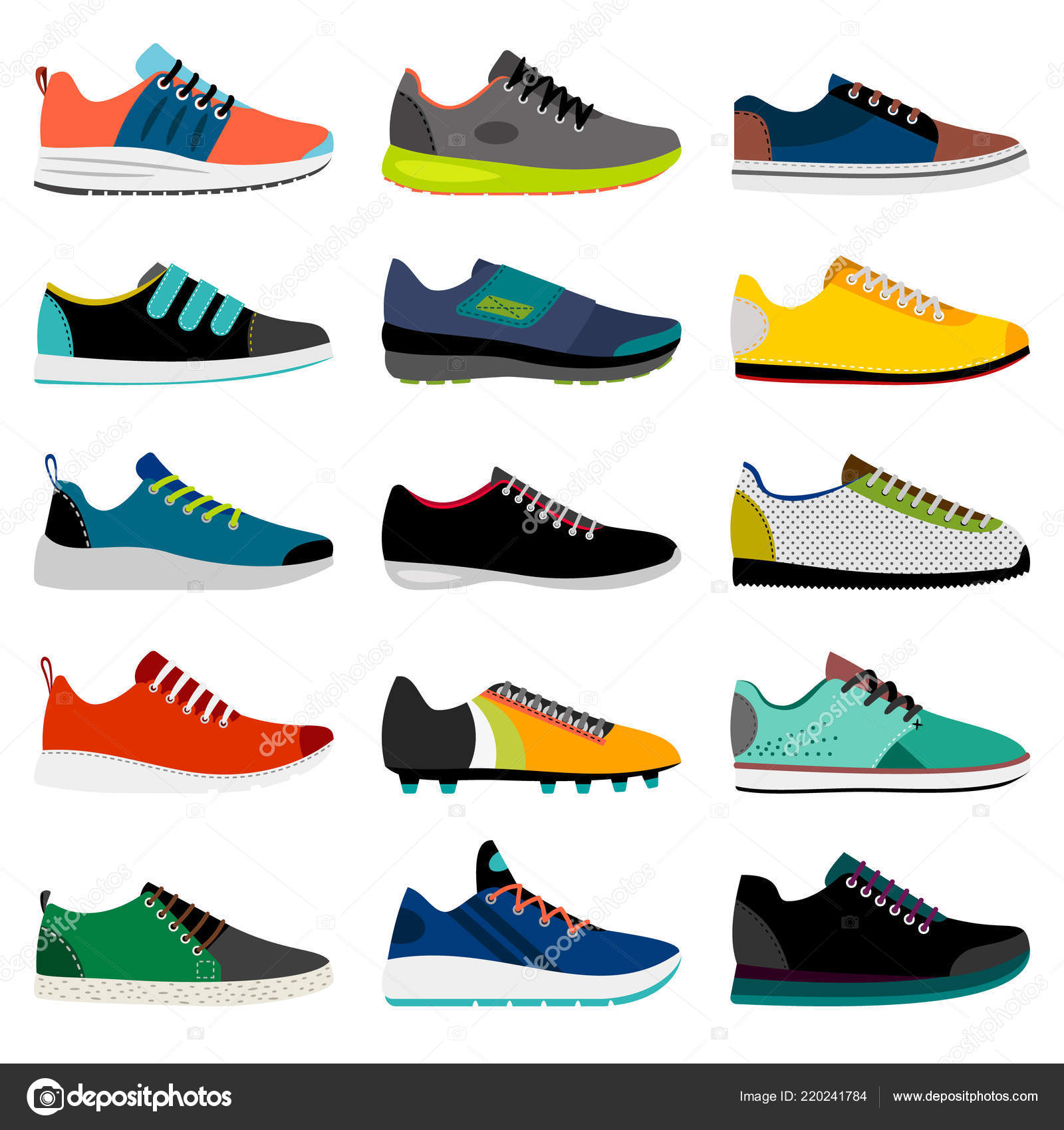 Stock Zapatos Deporte La Colección Zapatilla Vector De — Yfg7vb6Iy