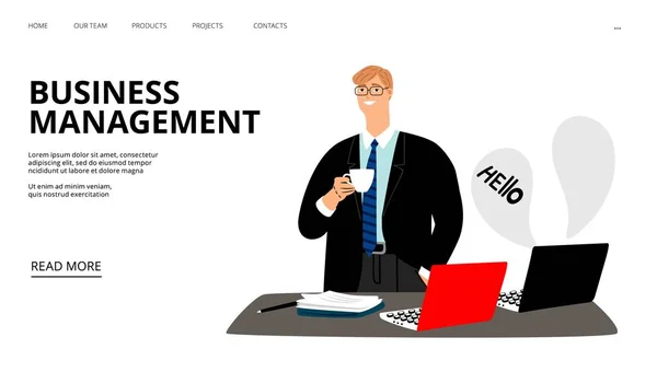 Business management landing page