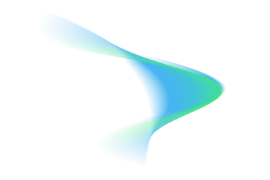 Abstract green and blue light beam wave with glowing motion blur effect isolated on transparent background for overlay and digital design