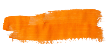 Orange brush stroke paint isolated on transparent background