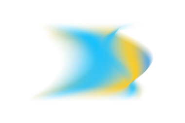 Abstract blue and yellow light beam wave with glowing motion blur effect isolated on transparent background for overlay and digital design