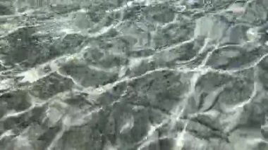 Sunlight reflections on clear water surface in pool