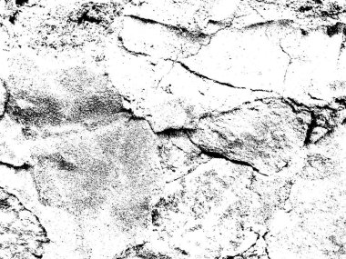 Siyah ve beyaz sıkıntılı eski taş duvar dokusu örtüsü efekti, grunge doku tasarım elementi