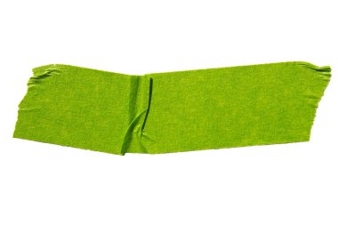 Beyaz arkaplanda yeşil yapışkan kağıt maskeleme bandı izole