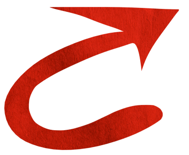 Red paper arrow sign on transparent background PNG