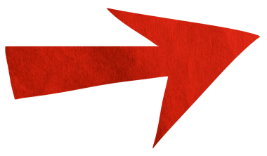 Red paper arrow sign on transparent background PNG